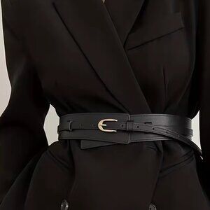 Zara Burgundy Leather Sash Belt with Gold Buckle 90cm NEW NWT Zara | Accessories | Zara Burgundy Leather Sash Belt With  main image 2